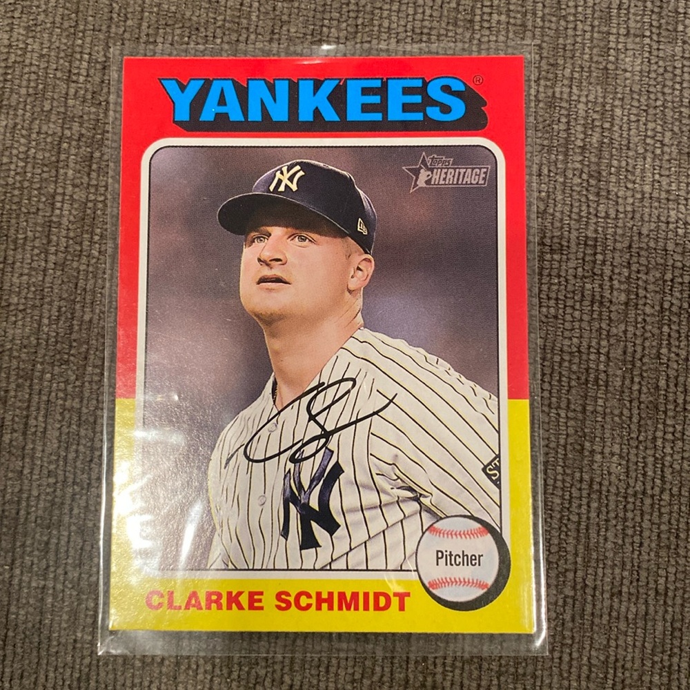 2024 Clarke Schmidt Topps Heritage Baseball Card #236    new york yankees ny mlb